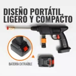 Hidrojet portatil hidro lavadora 2 baterias - Imagen 2