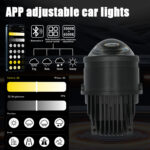 Neblineros Bi-LED Laser 3 Pulgadas con Control por App Bluetooth Triple Color (Par) - Imagen 2