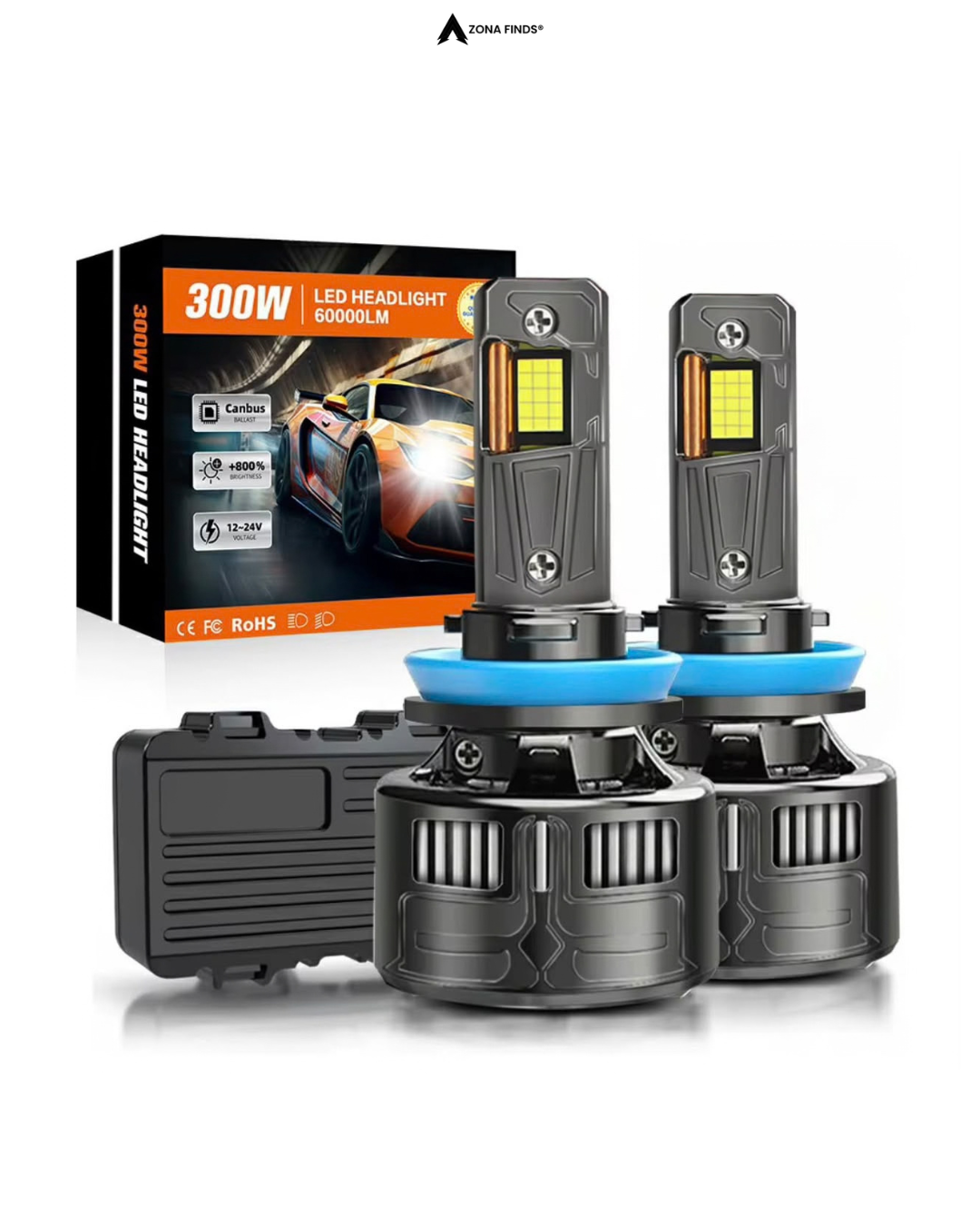 producto zona finds Bombillos LED F40 300W y 60.000 Lúmenes con Tubos de Cobre y Canbus (Par) - Imagen 1