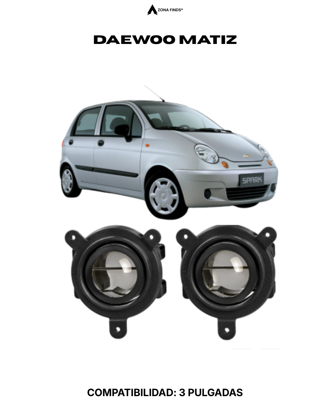 1 Bases para Exploradoras Tipo Lupa Daewoo Matiz (Ajuste Original) - Imagen 1