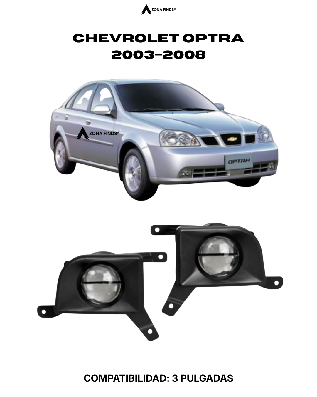 11 Bases para Exploradoras Tipo Lupa – Chevrolet Optra 2003 a 2008 (Ajuste Original) - Imagen 1